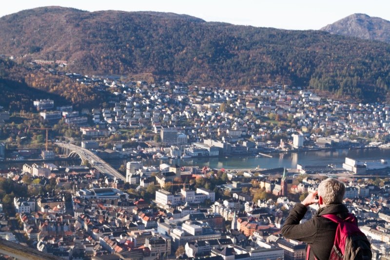 Views overlooking Bergen from Fløyen Mountatin