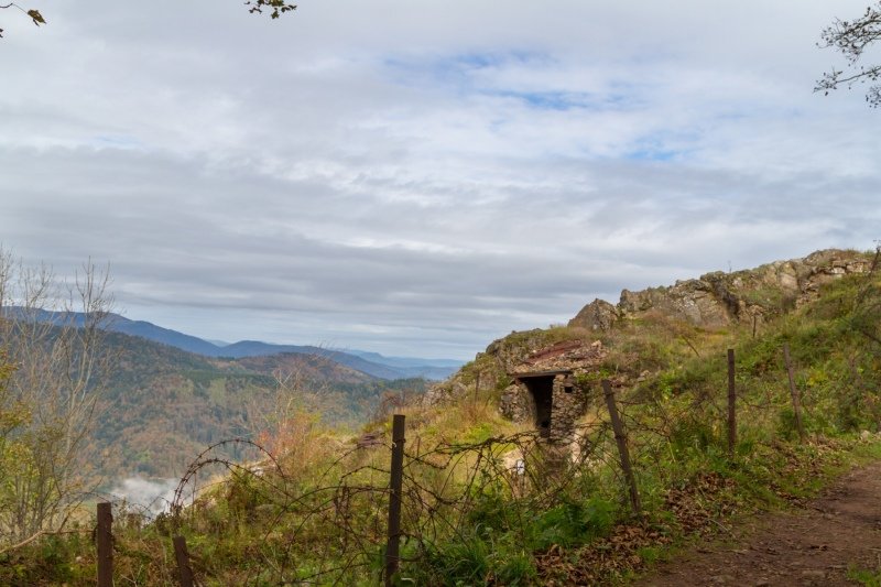 Gedenkstätte Hartmannswillerkopf: the trenches were left in tact at the end of the war and have stood like this for 100 years. This is a French trench.