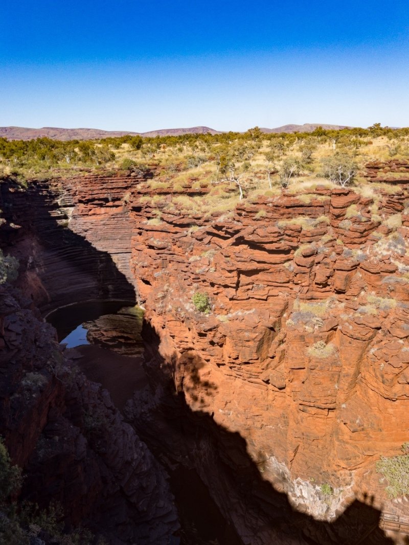 View into Joffre Gorge from viewing platform , Karijini