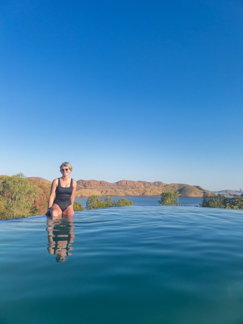 Anna in the infinity pool