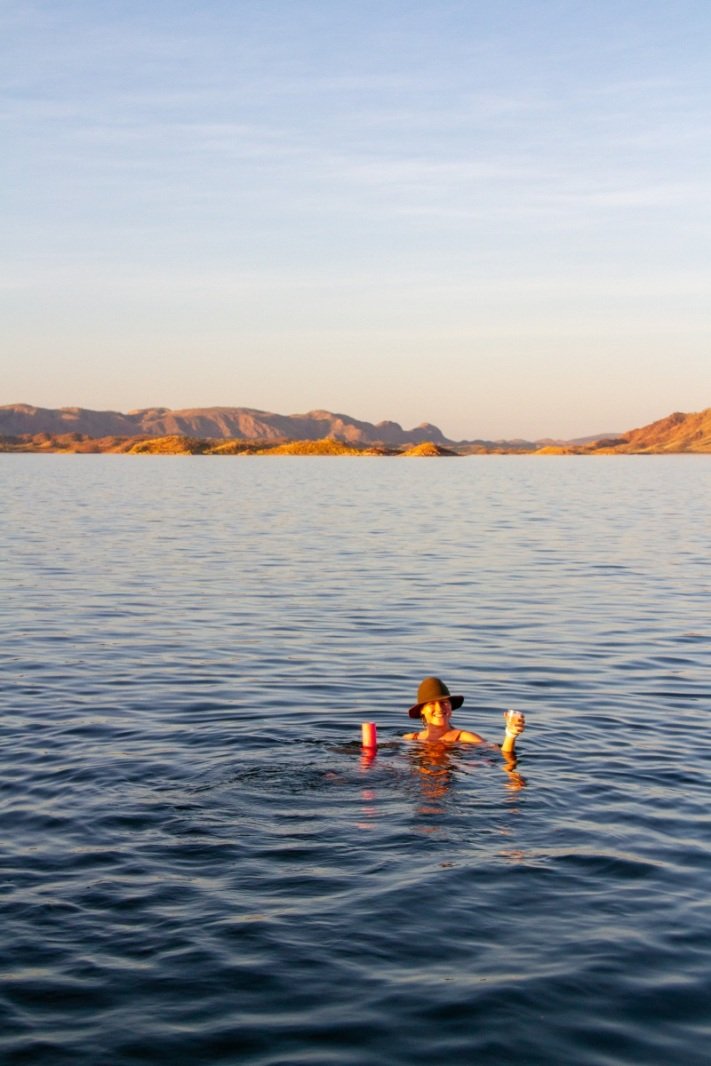 Swimming in Lake Argyle