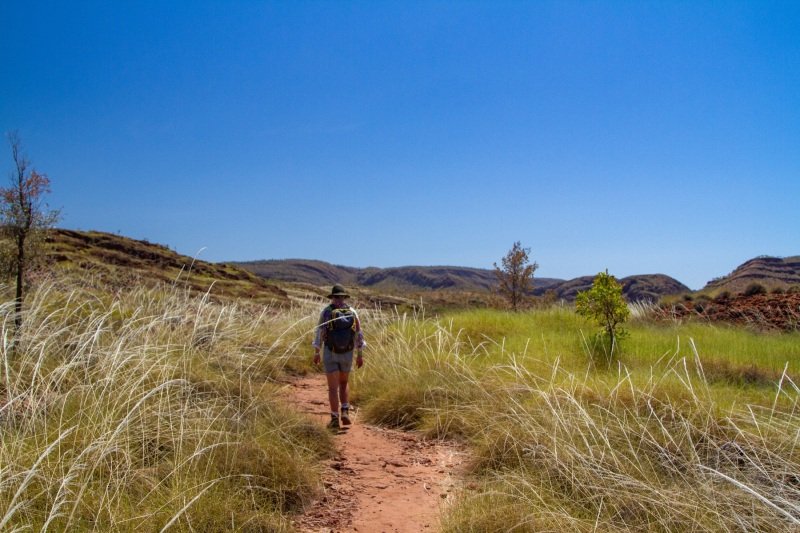 Hiking to the bluff