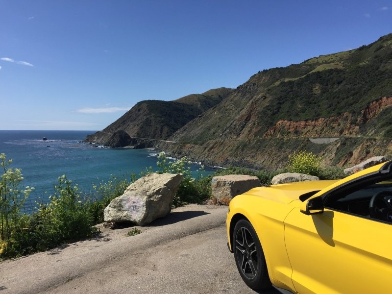 Looking out along the coast road