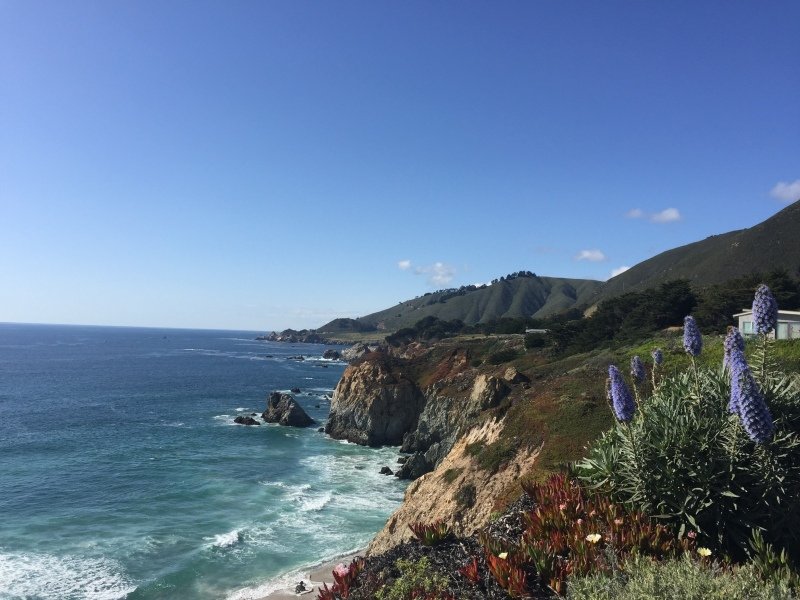 The cliffs all along the coast