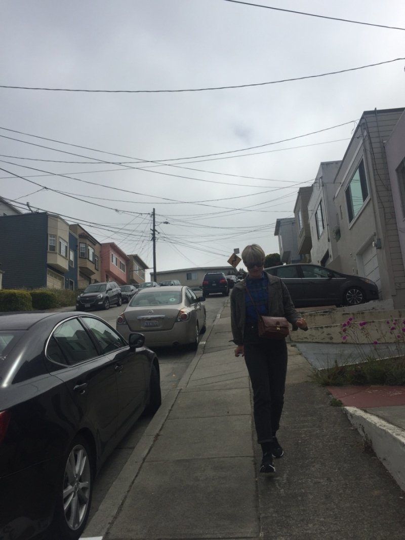 Steep hill leaving our accommodation