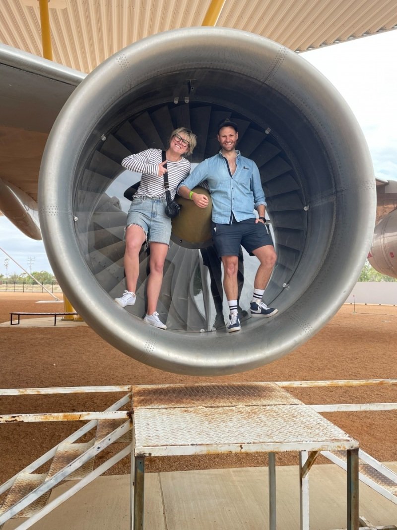 In a Qantas 747 engine